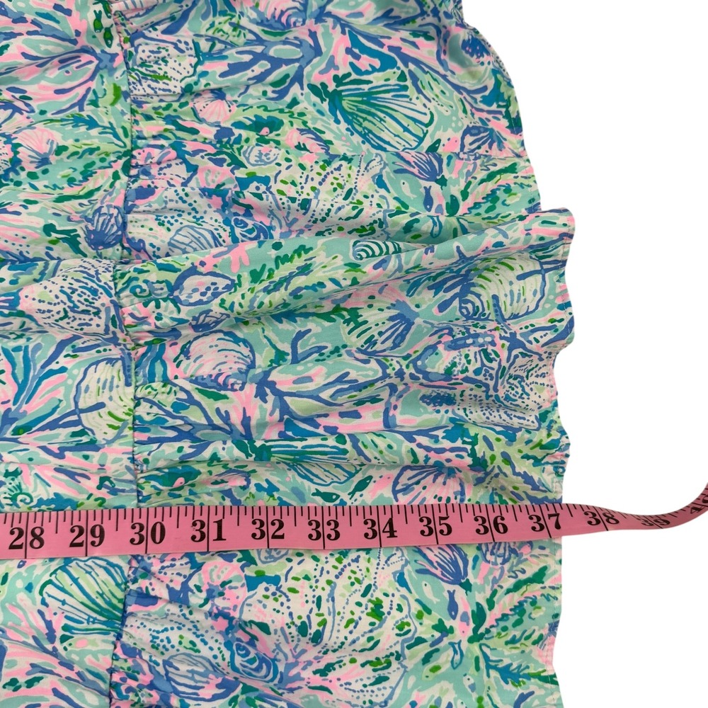 Lilly Pulitzer Women's Trina Dress Bondi Blue Size XL Cotton Tiered Shift Dress - Picture 7 of 10